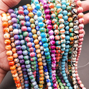 Mode ronde <span class=keywords><strong>pluie</strong></span> couleur pierre <span class=keywords><strong>perles</strong></span> en vrac <span class=keywords><strong>perles</strong></span> accessoires fabrication <span class=keywords><strong>de</strong></span> bijoux matériaux <span class=keywords><strong>perles</strong></span> en gros - Product Image 3