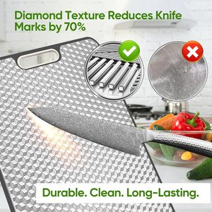 Nouvelle planche à découper en titane, planches de découpe de cuisine en titane double face avec paille de blé pour viande, légumes et fruits - Product Image 4