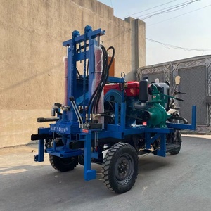 Exportations vers l'<span class=keywords><strong>Afrique</strong></span> – Nouvelle plateforme de forage de puits d'eau portative à trois roues certifiée CE, pour puits profonds de 100m, 150m, 200m - Product Image 2