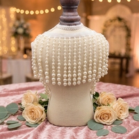 Bordure en dentelle perlée faite à la main, chaîne de perles, tissage de perles, bordure à pompons pour robe de mariée, accessoires de vêtements DIY