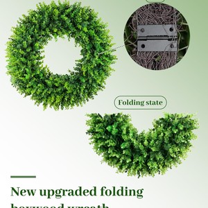 Southpeak <b>Spring</b> Plastic Wreath with Scarf and Foldable Ring Eco-Friendly 50cm/60cm for Front <b>Door</b> Holiday Decor - Product Image 2