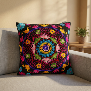 Meilleure Collection indienne ethnique Suzani coton taies d'oreiller housses de coussin brodées pour la maison hôpital usage décoratif - Product Image 3