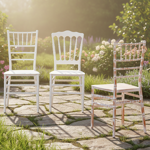 Chaises de mariage pour hôtel, en plastique PP imitation bambou, empilables, modernes, de luxe, pour salle à manger, banquet, loisirs, chaises Chiavari pour la maison - Product Image 4