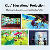 Système de jeu interactif tout-en-un avec projection pour piscine à balles, pour enfants, avec scènes à thèmes multiples pour une expérience immersive de frappe de balles dans une aire de jeux souple