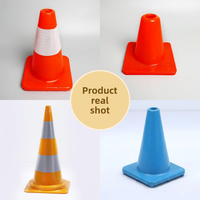 Cône de signalisation routière réfléchissant en PVC 30cm/70cm/90cm Rouge Blanc, Poteau de délimitation au sol sans alimentation électrique