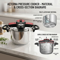 Autocuiseur Commercial de Haute Qualité en Acier Inoxydable E-Top 10 Litres (10 Qt) en Acier Inoxydable 304 pour Cuisinière