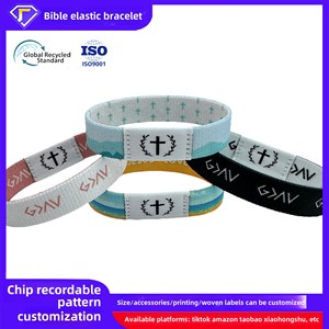 Pulsera DE LA Biblia impermeable de alta frecuencia <span class=keywords><strong>con</strong></span> <span class=keywords><strong>NFC</strong></span> y RFID Tik Tok Cross-Border Venta CALIENTE 13,56 MHz Chip Pulsera Banda elástica - Product Image 2