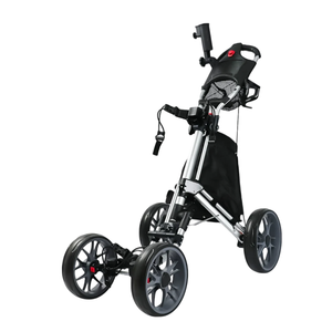 Offre Spéciale nouveau chariot de golf durable <span class=keywords><strong>à</strong></span> 4 roues chariot de poussée de golf pliant facile chariot de sac de golf multifonctionnel pour le cours - Product Image 4