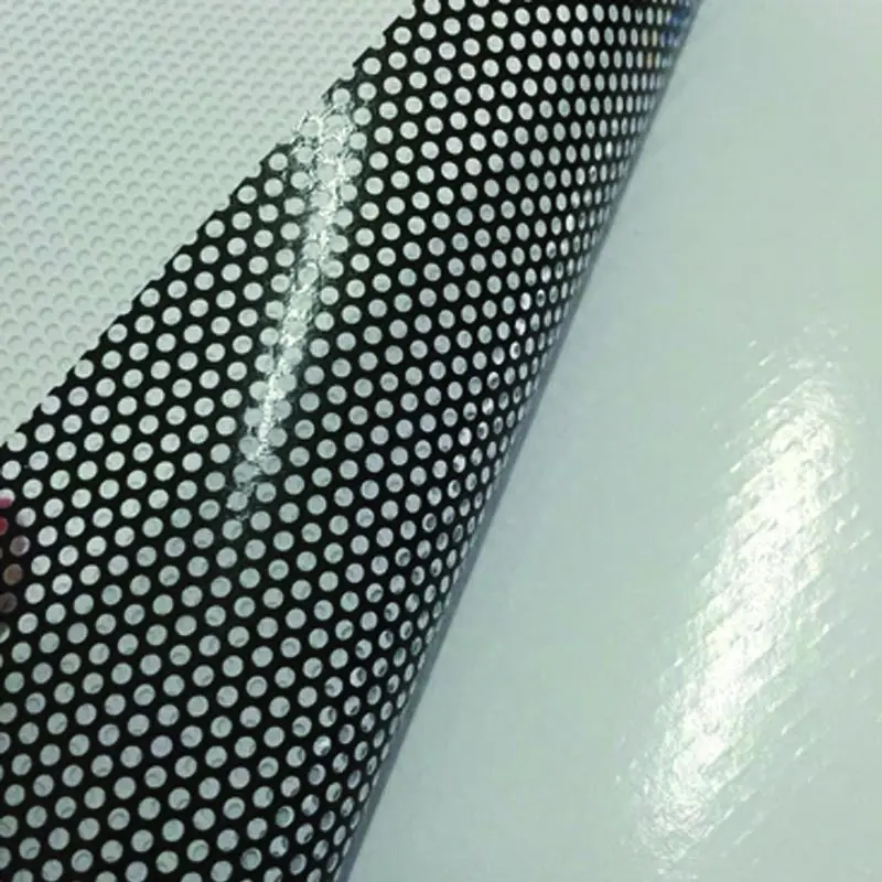 뜨거운 디자인 120gsm 마이크로 천공 비닐 그래픽 편도 비전 창 필름 유리 스티커 비닐 롤