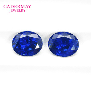 Cadermay Royal Blue Yttrium Aluminum Garnet Oval Loose Stone For Jewelry Making - Product Image 1