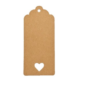 ป้ายกระดาษคราฟท์ Senyi ขนาด 4x9 ซม. ลายหัวใจโปร่ง สำหรับป้ายเสื้อผ้า - Product Image 5