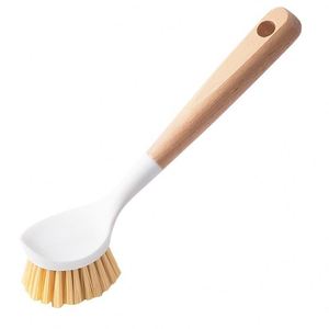 Brosse de nettoyage de cuisine à long manche en hêtre pour la vaisselle et les casseroles, vente en gros personnalisée - Product Image 1