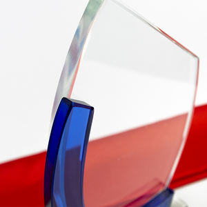 Commercio all'ingrosso di alta qualità k9 in bianco Di Cristallo trofeo in vetro su misura Individuale Nome Inciso blu di cristallo trofeo award per il Regalo Souvenir - Product Image 4