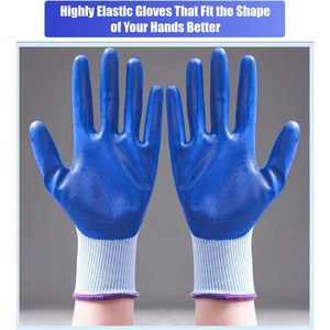 Guantes de seguridad para el trabajo, de látex, texturizados, antideslizantes, de cobertura completa, para jardinería, construcción, almacén, talla grande - Product Image 4
