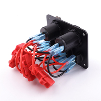 ABILKEEN Panneau de commande 6 interrupteurs, 4 interrupteurs à bascule, 1 prise de courant, 1 chargeur USB avec câblage pour modification de voiture, bateau, camion