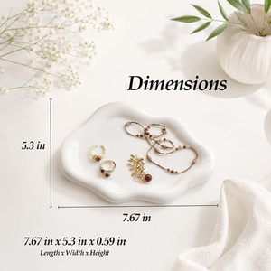 Présentoir à bijoux en plâtre blanc, support pour boucles d'oreilles, organisateur de colliers et bagues, accessoire photo - Product Image 6