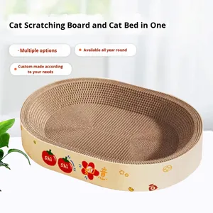 Cama para Gatos Integrada com Arranhador Oval Gigante de Alta Qualidade, Resistente ao Desgaste, para Todas as Estações - Product Image 3