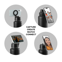 Bouteille d'eau isotherme personnalisée de différentes capacités avec support magnétique pour téléphone, gourde d'eau avec support pour téléphone