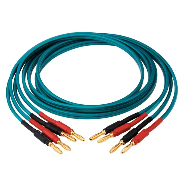 High Quality Speaker Cable Silver Plated with Banana Plugs 14GA Speaker Cable for Sound System