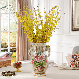 Vase en céramique pastorale de Style européen créatif ornements éléphant nouveau Style chinois salon meuble TV fleur organiser la maison - Product Image 2