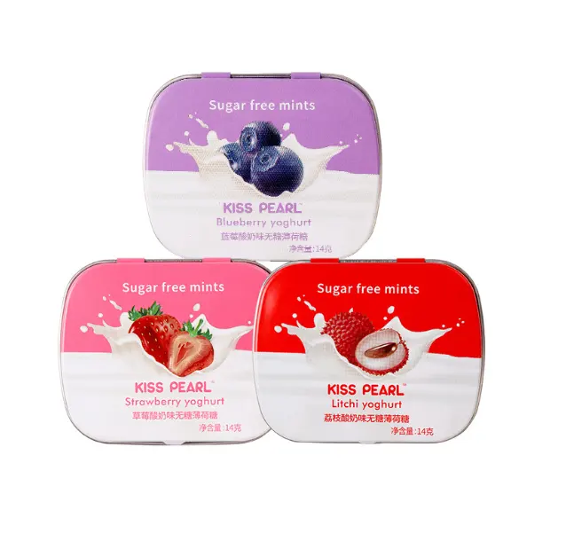 Sugar-free Hard Mint Candy Cool Kissing Candy Tin Box Sweet Fruity Flavor Bottle Packaging Cool Dry Place. Avoid Sunlight Normal
