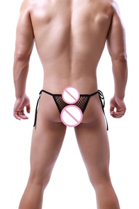 Nuovi Slip Sexy da <span class=keywords><strong>Uomo</strong></span> a Vita Bassa in Rete Trasparente con Lacci Perizoma Gay da <span class=keywords><strong>Uomo</strong></span> Comodo e alla Moda - Product Image 3