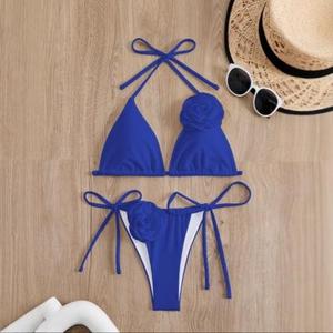 Nuevo bikini transfronterizo de estilo europeo y americano, estampado multicolor, sexy, de dos piezas, para la playa. - Product Image 4
