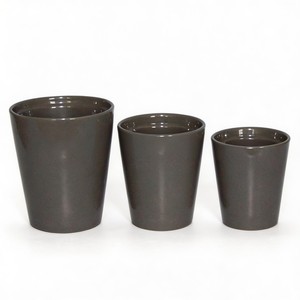Macetas y Jardineras de Cerámica Pequeñas y Duraderas, Ecológicas, Harvit HYFP-03, Macetas de Cerámica Antiguas Grises para Interiores/Exteriores - Product Image 1