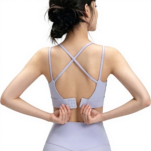 Soutien-gorge de sport pour femme, dos croisé, à boucle réglable, col carré, maintien élevé, rembourré, pour entraînement, yoga, Pilates et gym, vente en gros - Product Image 6