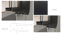 Ventes en gros de seuils de fenêtre en alliage d'aluminium noir, imperméables, design moderne, lignes nettes et lisses, faciles à installer, accessoires complets