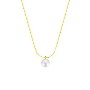 Collar de Plata de Ley 925, Joyería para Mujer, Collar de Perlas de Plata, Chapado en Oro de 18K, Collar de Cadena con Diamantes de Circonio, Regalo para Mujer o Chica - Product Image 3