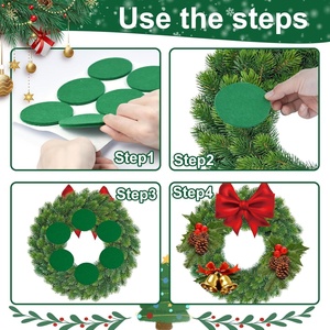 Pegatinas Redondas de Fieltro Verde, Protector de Puertas Autoadhesivo, Almohadillas para Coronas Navideñas para Proteger Puertas o Muebles de Arañazos - Product Image 6