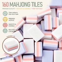 U.fun Ensemble de Mahjong Américain Personnalisé Effet Bois 160 Pièces Luxe Acrylique Épais Quatre Couches Pliable Portable Jeu de Voyage pour la Famille