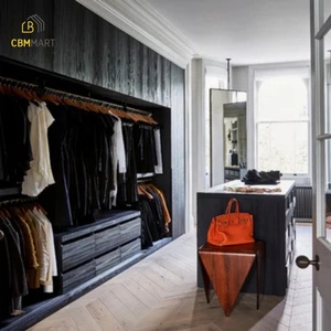 CBMmart stile classico minimalista personalizzato tutto in legno armadio porta a battente porta abiti con Shaker a forma di Design - Product Image 6