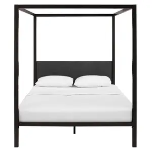 Black stately style canopy bed frame single double king size mosquito net bed