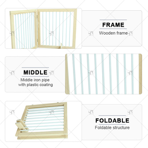 Outdoor Indoor 2-Panel Pet <strong>Gate</strong> <strong>White</strong> and Brown Color Options Modern Sport Style Flexible <strong>Wood</strong> Grid Safety <strong>Gate</strong> for Home Use - Product Image 3