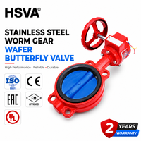 Vanne papillon à vis sans fin en acier inoxydable HSVA DN50 PN16 DI manuelle pour l'air, l'eau et l'énergie électrique