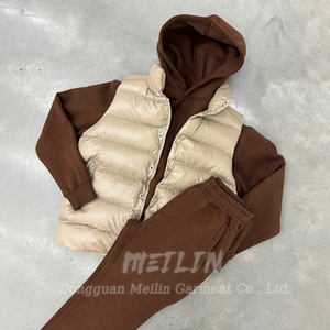 Custom logo Winter Wear Down Vest Men Tracksuit Sweat Suit Jogging Suit Pullover Hoodie and <b>Sweatpants</b> <b>Set</b> for Men - Product Image 6