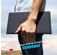 Sunpower Panel Surya Portabel Lipat, Pengisi Daya Panel Surya Mono 10W 20W 28W 42W untuk Luar Ruangan Bepergian
