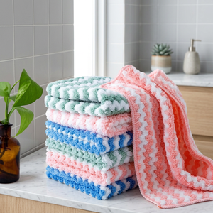 Ensemble de 3 chiffons de cuisine en microfibre douce texturée 30*30 cm Mucit Home & Inventor Home, résistants aux taches et inodores - Product Image 3