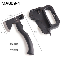 Hache de fendage multifonctionnelle pliable de qualité professionnelle de 38 cm, marteau en acier inoxydable, outil de survie en plein air, clé hexagonale, garantie de 3 ans