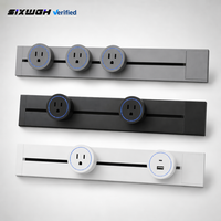 Prise USB Type C murale réglable SIXWGH entièrement fonctionnelle, coloris blanc, gris, noir, pour rail électrique (norme américaine)