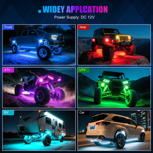 Yilaie qualité lumière <span class=keywords><strong>de</strong></span> voiture ambiante étanche IP68 voiture Underglow Kit pour ATV UTV SUV hors route bateau camion LED voiture RGBW Rock Lights - Product Image 5