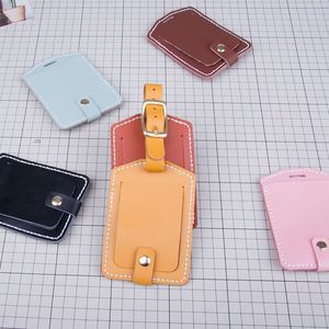 Étiquette de bagage en cuir véritable personnalisée avec logo, prête à être expédiée, pour cadeaux de mariage, promotion, vente en gros, idéale pour les voyages - Product Image 3