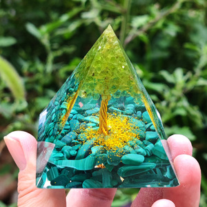 Petit Arbre De Vie Citrine <span class=keywords><strong>Orgonite</strong></span> Pyramide Obsidienne Pierre De Guérison Cristal Pour Yoga Reiki Méditation - Product Image 1