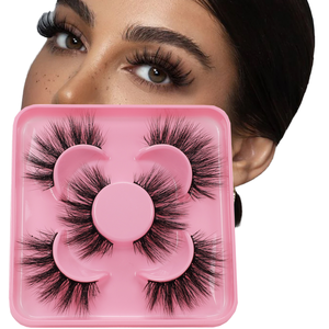 3 Pares de Pestañas Postizas 8D, Tira Completa, Pelo Sintético, Maquillaje de Ojos - Product Image 4
