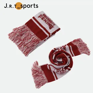 ホット販売カスタマイズされた代表チームサッカースカーフきちんとしたファンスポーツアクリルスカーフサッカークラブサッカーファンスカーフ