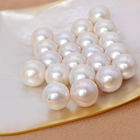 Perles d'eau douce rondes Edison naturelles AAAAA de 10-11 mm, blanches, à fort lustre, perles en vrac pour la fabrication de bijoux, vente en gros