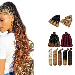 Extensiones <span class=keywords><strong>de</strong></span> cabello rizado sintético para mujer, cabellera trenzada en espiral <span class=keywords><strong>de</strong></span> 24 pulgadas, venta al por mayor - Product Image 1