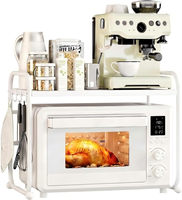 Support de four à micro-ondes multifonctionnel en acier au carbone robuste, réglable en hauteur et en largeur, pour comptoir de cuisine